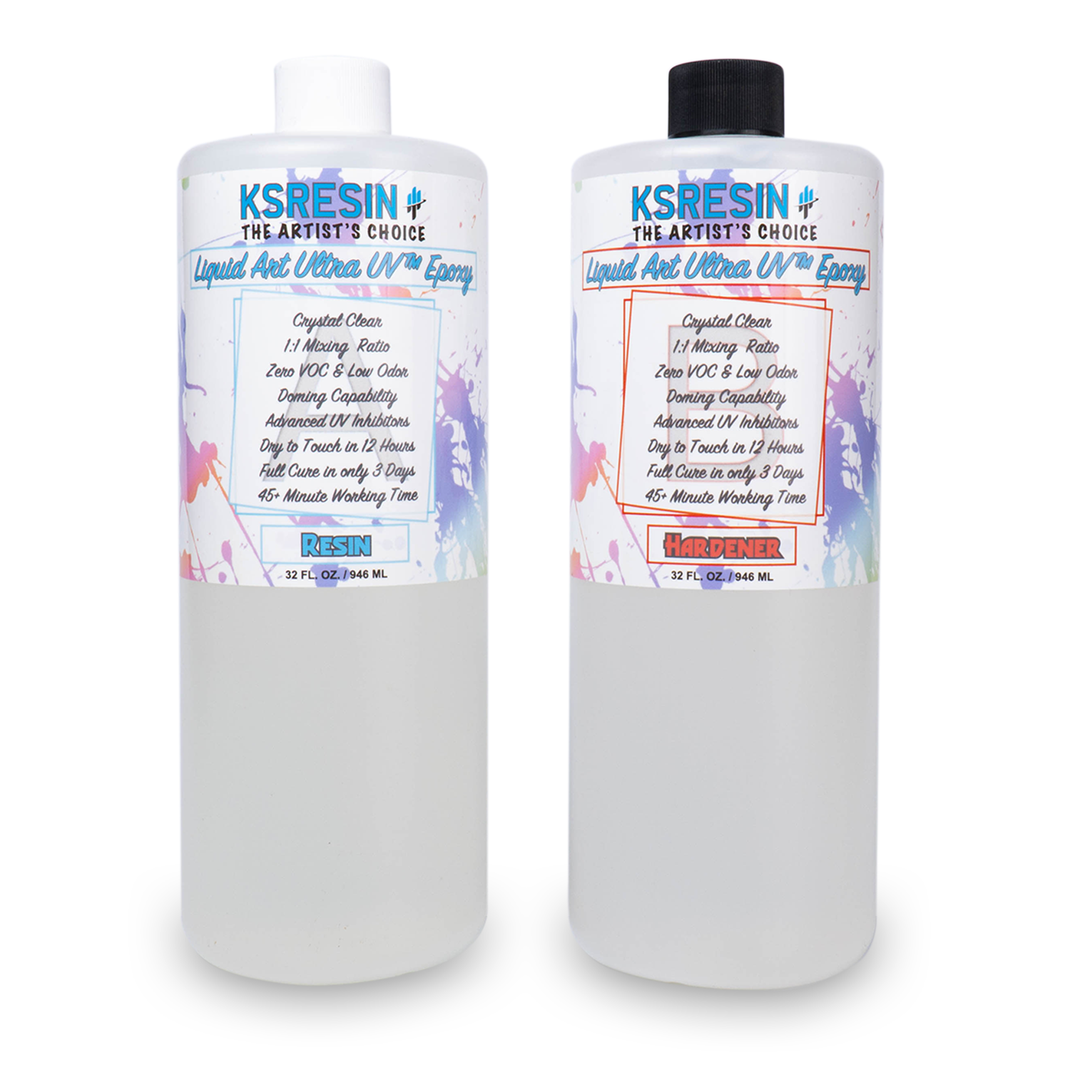 1 Litre 33.8 Oz Clear Epoxy Resin Kit for Tabletops and Artworks,  Non-toxic. 